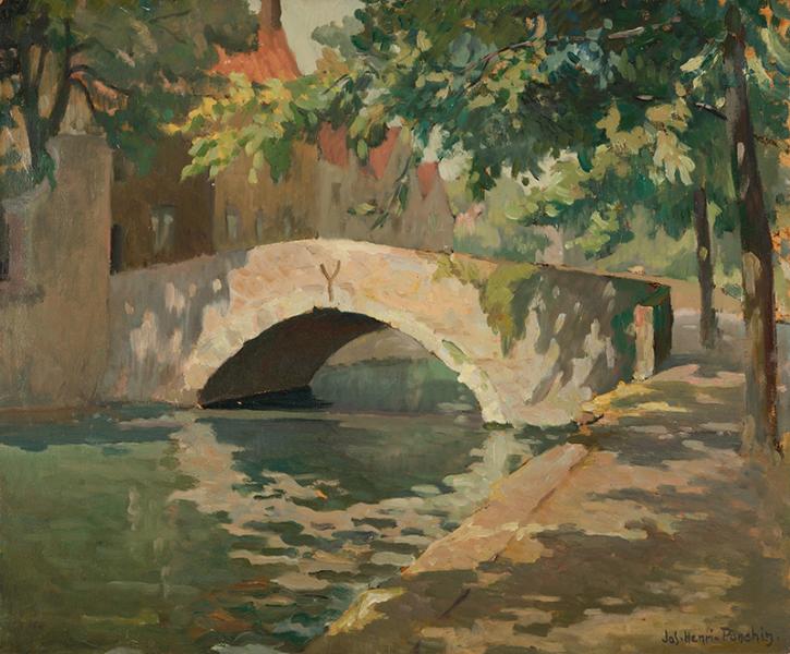 Bruges, Paysage au pont, 1933