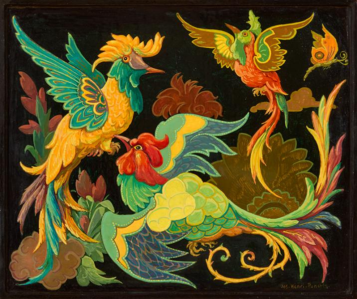 Projet de décor, laque aux oiseaux IV