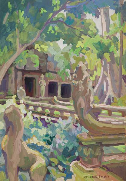 Temple dans l'enceinte d'Angkor, été 1930